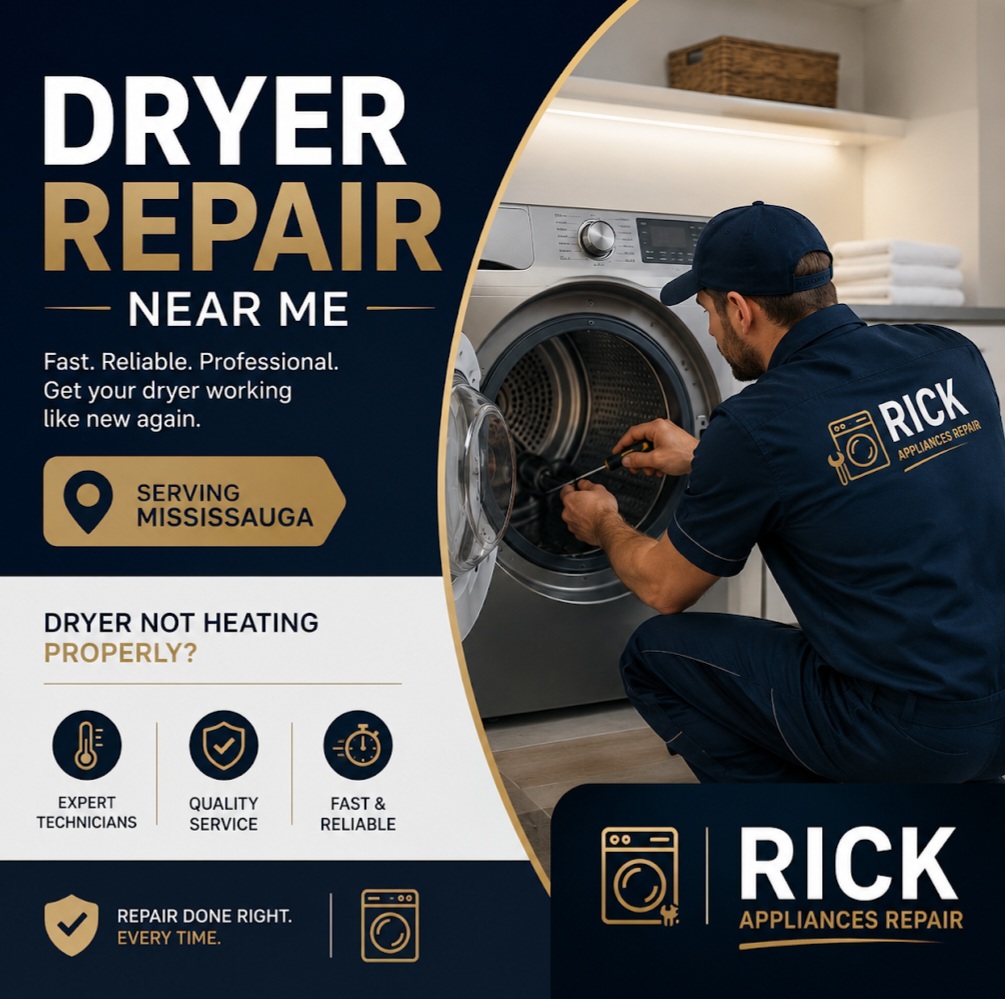 Dryer repair near me — dryer not heating properly, serving Mississauga